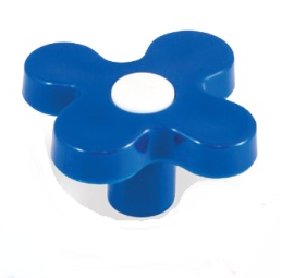 כפתור פלסטיק פרח צבע כחול